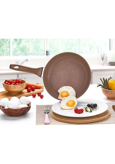 Saflon Granit 24CM Tek Kulplu Tava