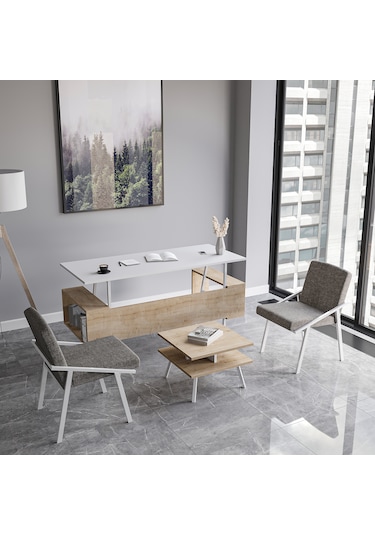 Lagomood İrony Ofis İki Adet Tekli Koltuk Beyaz