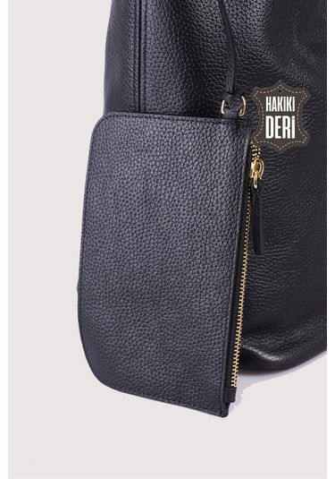 Hakiki Deri Kadın Omuz Çantası Siyah Smr9199 Siyah