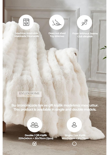 Kürk Yatak Örtüsü Çift Kişilik Dolgulu Peluş Yumuşak Çift Taraflı Yorgan 3 Parça Loria Kırık Beyaz Krem Kırık Beyaz Kürk Yatak Örtüsü Çift Kişilik Dolgulu Peluş Yumuşak Çift Taraflı Yorgan 3 Parça Loria Kırık Beyaz Krem Kırık Beyaz