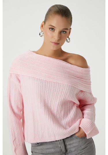 Ritnice Kadın Perla Grade Pembe Yumuşak Triko Kazak Softpembe
