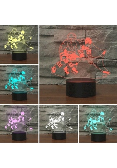 Ganzhoushop Versiyonu Uzaktan Kumandalı Renkli Oynama Masa Led Lambası, Işığı Hokeyi Görüş Çatlak Buz 3d Sahne Dekor Aydınlatma Çok Renkli