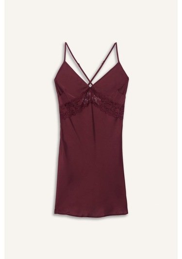 Defacto Regular Fit V Yaka Saten Askılı Gecelik-fall İn Love G1669ax25aubr210 Bordo-br210 Defacto Regular Fit V Yaka Saten Askılı Gecelik-fall İn Love G1669ax25aubr210 Bordo-br210