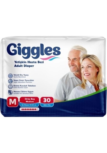 Giggles Belbantlı Yetişkin Hasta Bezi Orta Boy M 30'lu