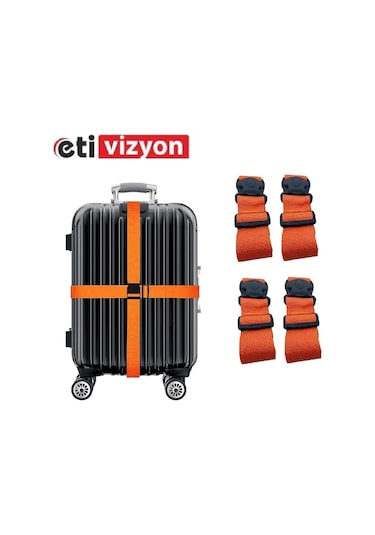 Etivizyon Valiz Kemeri 4 Adet Turuncu