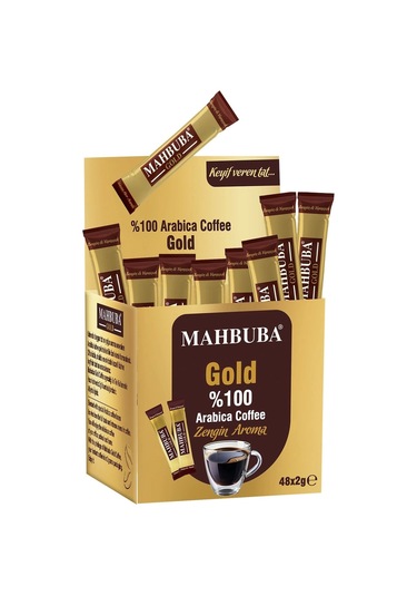 Mahbuba Çözünebilir %100 Arabica Hazır Gold Kahve Tam Kıvamında 48x2gr Çözünebilir