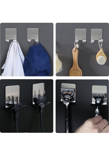 Lemestar 4'lü Paslanmaz Çelik Tıraş Bıçağı Askısı, Su Geçirmez, Kendinden Yapışkanlı, Banyo Ve Mutfak Organizasyonu İçin Diğer