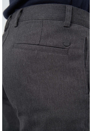 Koyu Antrasit Düz Gabardin Pamuklu Yan Cep Slim Fit Casual Pantolon 1003245162 Koyu Antrasit