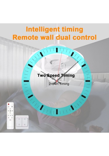 Vkemall Uzaktan Kumandalı 50w Led Fan Işığı E27 Hareketli Kafa Rgb Tavan Vantilatörü Lam Çok Renkli