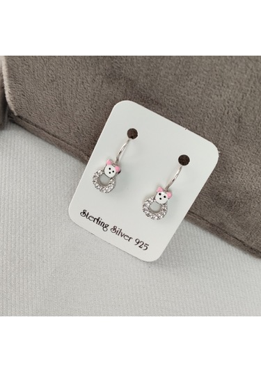 925 Ayar Gümüş Çocuk Küpesi Zarif Ve Güvenli Tasarım Model 1 Gümüş