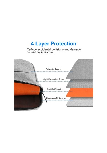 Didadodo 13 Su Geçirmez Çok Katmanlı Koruma İş Laptop Çantası - Pu Sap Gri, Küçük Boyutlu Gri