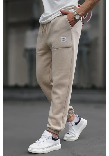 Madmext Bej Cep Detaylı Erkek Basic Eşofman Altı 6522-bej Bej