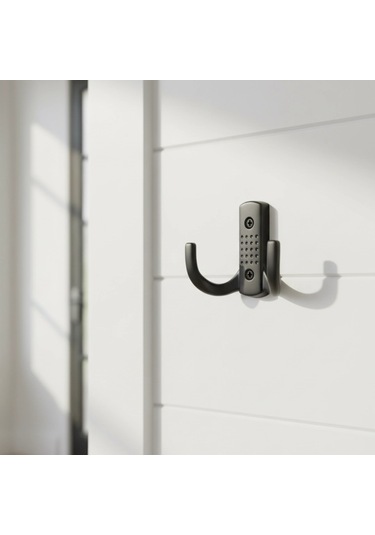 Noktalı Metal Askı Şık Portmanto Askılık Dolap Mobilya Askısı Vidalar Dahil Siyah