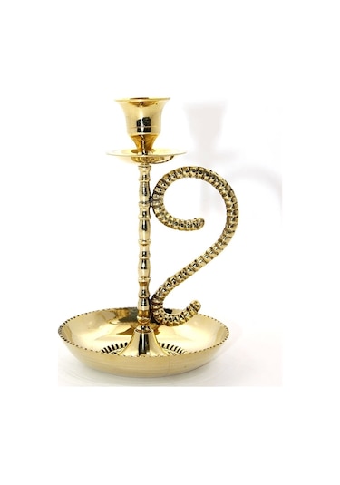 Tekli Pirinç Şamdan Model 1 Renkli