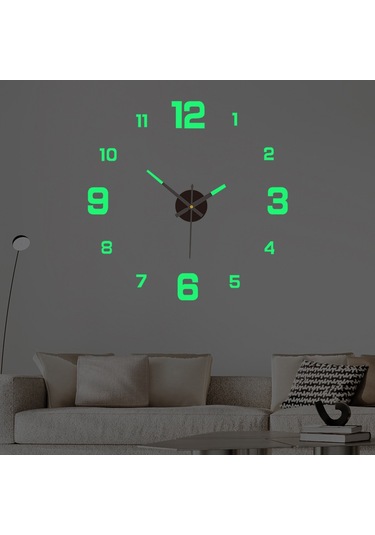 Geeroyoo Akrilik Dikey Yıldız Desenli Led Işıklı Ev Dekorasyonu Saat, Delme Yok 60-90cm, Dıy Montaj, Gece Görünürlüğü Sağlar Renkli