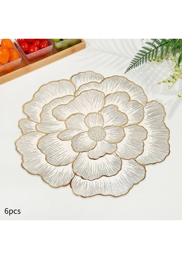 Suntek 6pcs Placemats Yemek Masası Yer Paspas Dekor Mutfak Ev Altın