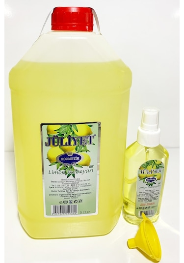 Jüliyet 80 Derece Limon Kolonyası Bidon 5 L + Sprey Pet Şişe 150 ML