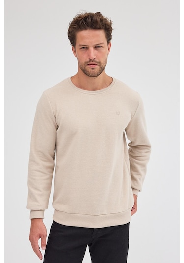 Comeor Erkek Bej Standart Fit Normal Kesim Pamuklu Basic Bisiklet Yaka Sweatshirt Bej Comeor Erkek Bej Standart Fit Normal Kesim Pamuklu Basic Bisiklet Yaka Sweatshirt Bej
