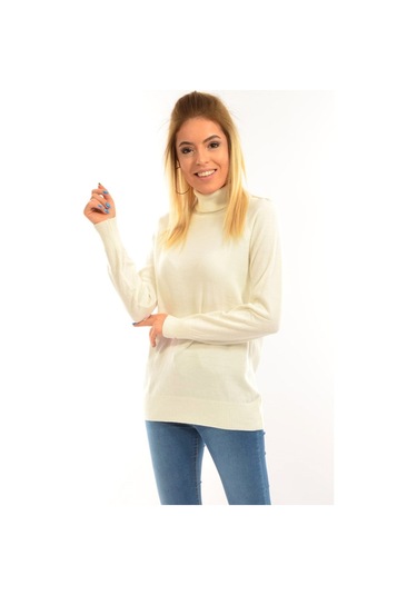 Modaplaza Kadın B.beden Balıkçı Kazak 4125- Kemik EROL 4125 KAZAKKEMİK Kemik