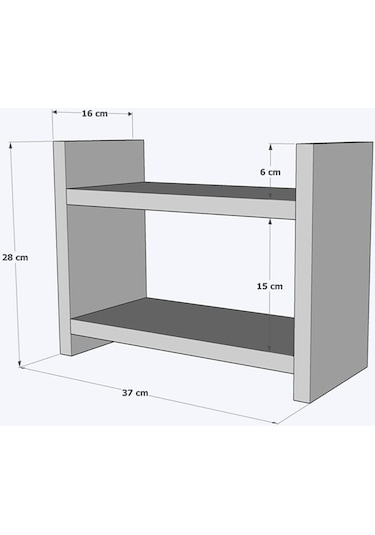 Bicabin Denis Pratik Tezgah Üstü Raf Duvar Kavanoz Bardak Rafı