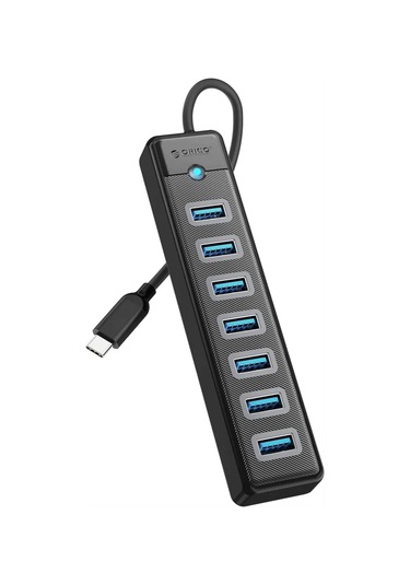 Springsun Orico Siyah 7 Port Usb 3.0 Hub - Usb-c Girişli, 5gbps Hızlı Veri Transferi, 5v3a Sabit Besleme, Kompakt Abs Tasarım 1m Kablolu