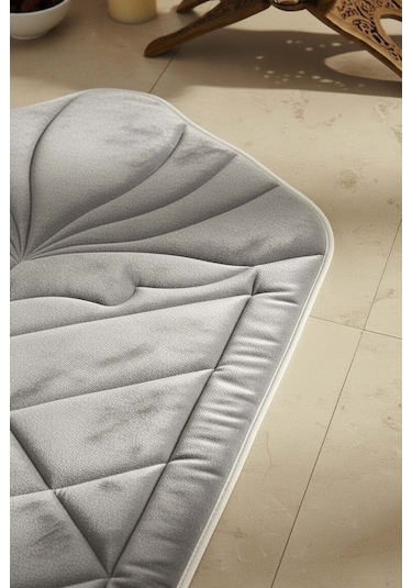 Gri Kapitone Dolgulu Lüks Seccade 65x115 Cm