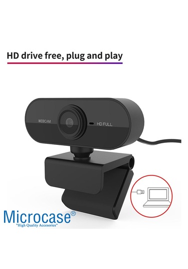 Microcase 1080p 360 Dönerli Mandal Kıskaçlı Full Hd Webcam Kamera Zr811 - Al5148