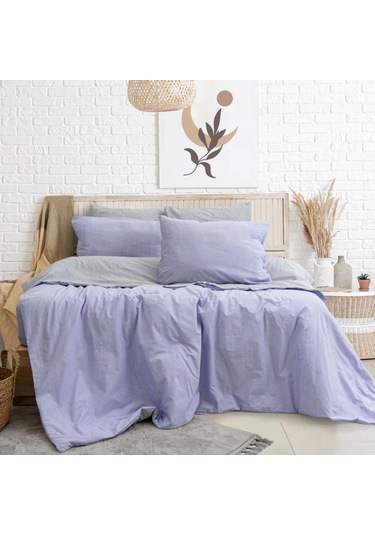 Tek Kişilik %100 Pamuk Ranforce Nevresim Takımı 160x220 Cm Lila Lastiksiz Çarşaflı Lila