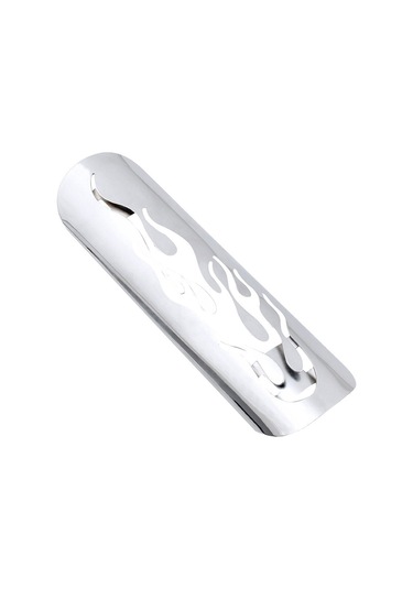 Motosiklet Modifikasyon Aksesuarları Evrensel Retro Egzoz Borusu Isı Kalkanı Gümüş Gümüş