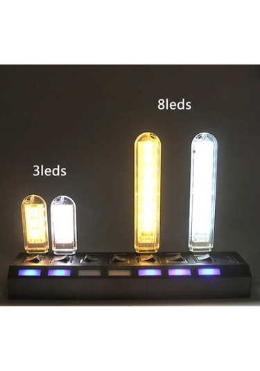 Taşınabilir Mini USB Beyaz LED Lamba 8 Ledli 5730 SMD Kamp Stick