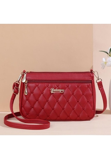 Ganzhoushop Ve Red Omuz Nakışlı Moda Kapasiteli Kadın Kadın Güzel Çoklu Cepler Çantası Çantası Çanta Büyük Askılı Xp Kırmızı