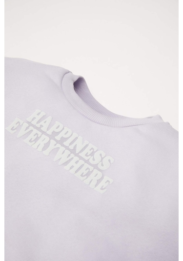 DeFacto Kız Bebek 2'li Takım Baskılı Kalın Sweatshirt Beli Lastikli Jogger Eşofman Altı D6206A5NSPR305 Mor DeFacto Kız Bebek 2'li Takım Baskılı Kalın Sweatshirt Beli Lastikli Jogger Eşofman Altı D6206A5NSPR305 Mor