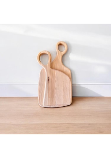 El Yapımı Çam Ağacı Ahşap Kesme & Sunum Tahtası 2'li