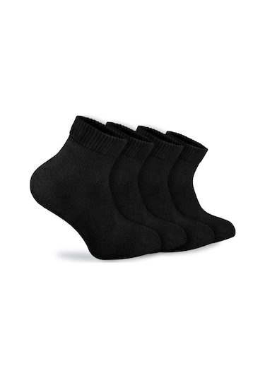Nova Socks Kadın 4'Lü Bambu Lastiksiz Sıkmayan Bilek Çorap Siyah