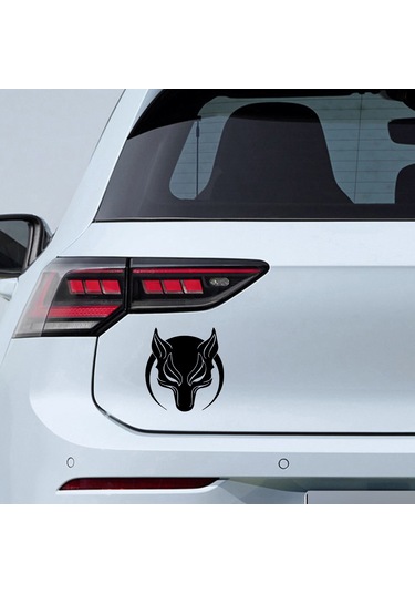 Börü Sticker - Kurt Sticker - Oto Sticker - 20cmx22cm - Siyah