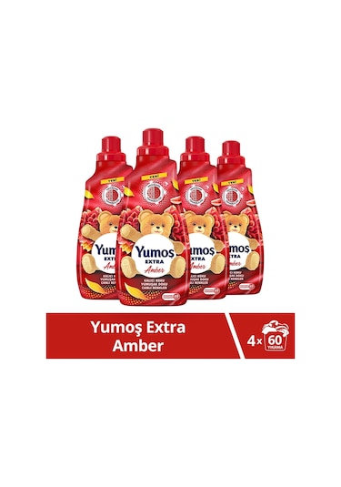 Yumoş Extra Konsantre Çamaşır Yumuşatıcısı Amber 4 x 1440 ML