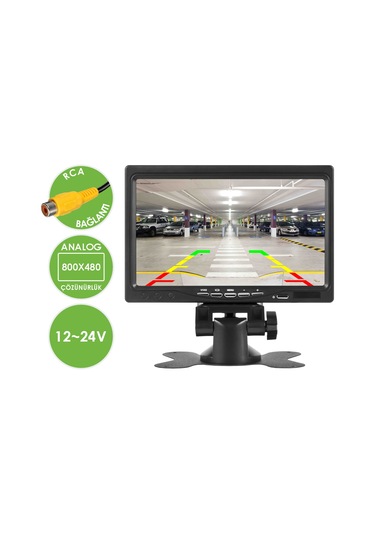 Obus Ev-m500e Ecoview Çift Video Girişli Güneşlikli Analog 7 Inch Araç Monitörü