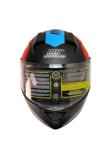 Motoanl Güneş Vizörlü Ece 22.06 Sertifikalı New Motor Kaskı V2 Wx89 Siyah Kırmızı Mavi