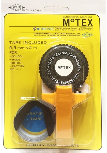 Motex Sarı-3D Kabartma Yazı Yazma ve Etiketleme Makinası + 1 Siyah Şerit