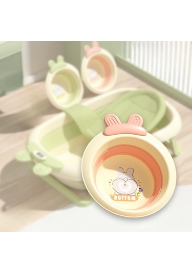 Katlabilir Yenidoğan Bebek Ve Çocuk Banyo Yıkama Kovası Pembe