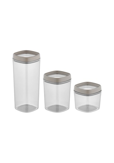 Ceronni Bonny Erzak Saklama Kabı 3lü Set 1,8lt - 1lt - 600ml Bej Bej
