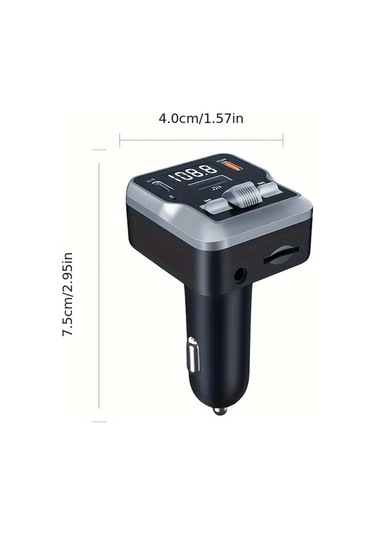 Honeybeeshop 2025 Yeni Araba Kablosuz 5 3 Fm Verici Koyu Kahverengi Hizli Sarj Pil Olmadan Araba Tak