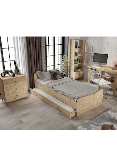 Selen Çocuk Odası Takımı Meşe - 5 Parçalı Tamamı 1. Kalite Mdf Meşe