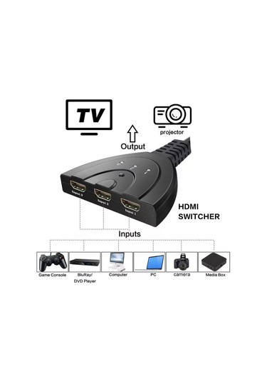 Hdmi Çoklayıcı Çoğaltıcı Switch 3 Giriş 1 Çıkış Çoklama Hdmi