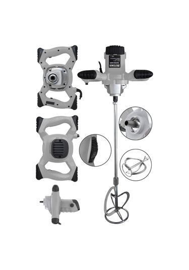 Steiner 3000 W Bakır Sargı Alçı Boya Ve Harç Karıştırıcı Mikser Gri