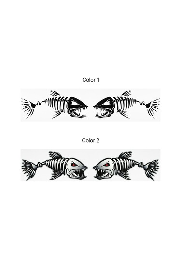 Ximistore9 Balık Kemiği Desenli Vinil Stickerler Çifti - Kolay Uygulama, Transfer Bandı İçeren, Kesimli Sticker 2 Adet