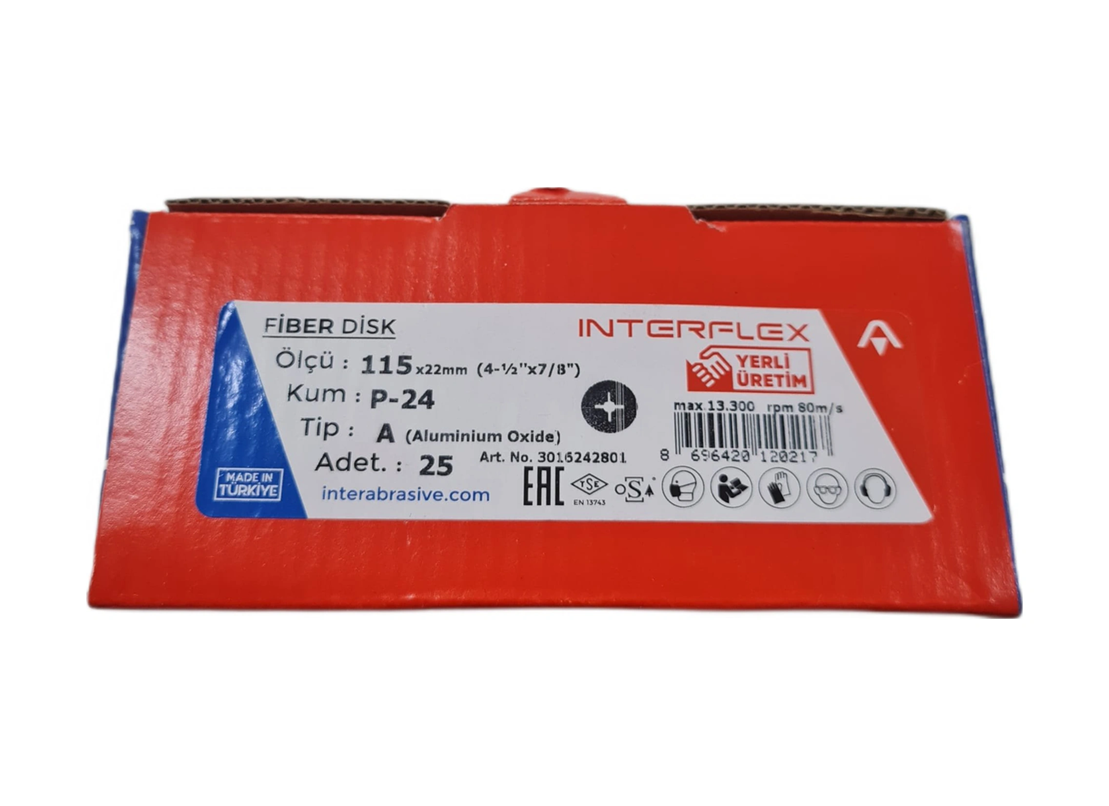 Fiber Disk Zımpara Interflex V115 24 Kum 25- Adet