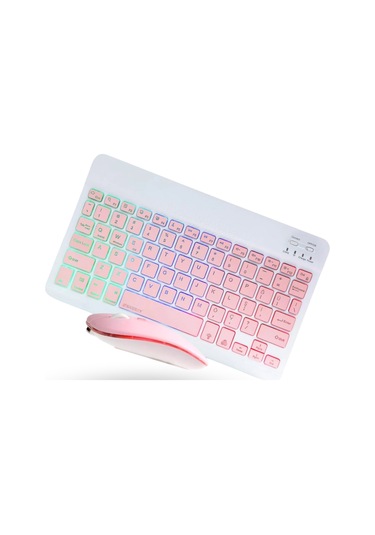Büro Ev Ofis Bilgisayarı İçin Pembe Rgb Işıklı Klavye Mouse Seti Diğer