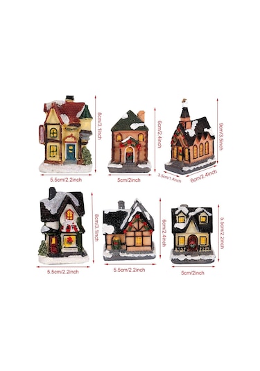 Springsun "mini Işıklı Noel Köyü Ev Dekoru - Led Aydınlatmalı, Pilli, Şık Ve Dayanıklı" Siyah