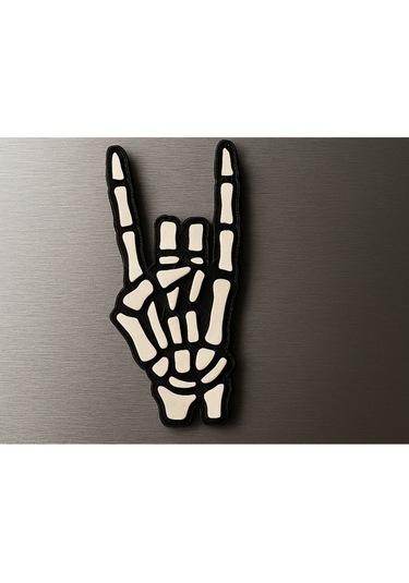 Rock N Roll İskelet Eli İşareti Metal Müzik Buzdolabı Magneti